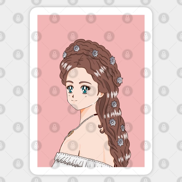 Cute Empress Elisabeth Sissi 90's Anime Style Sticker by MariOyama